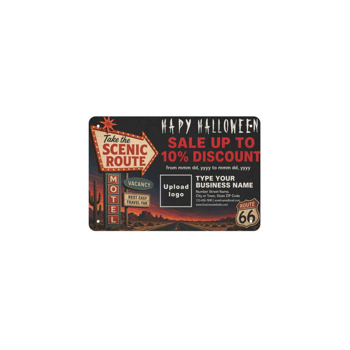 Happy Halloween Sale Up To 10% Discount 12 x 8 in Metal Tin Sign