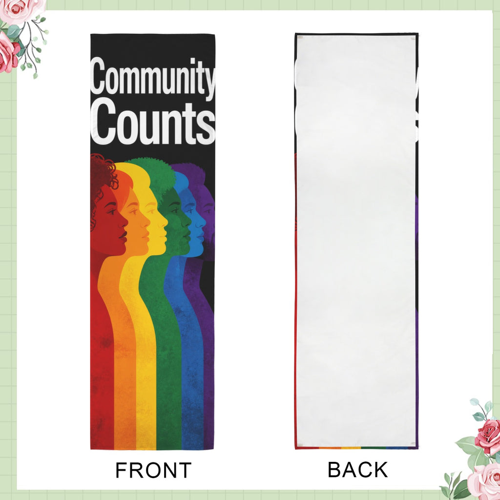 Community Counts 12 x 40 in Polyester Peach Skin Tapestry