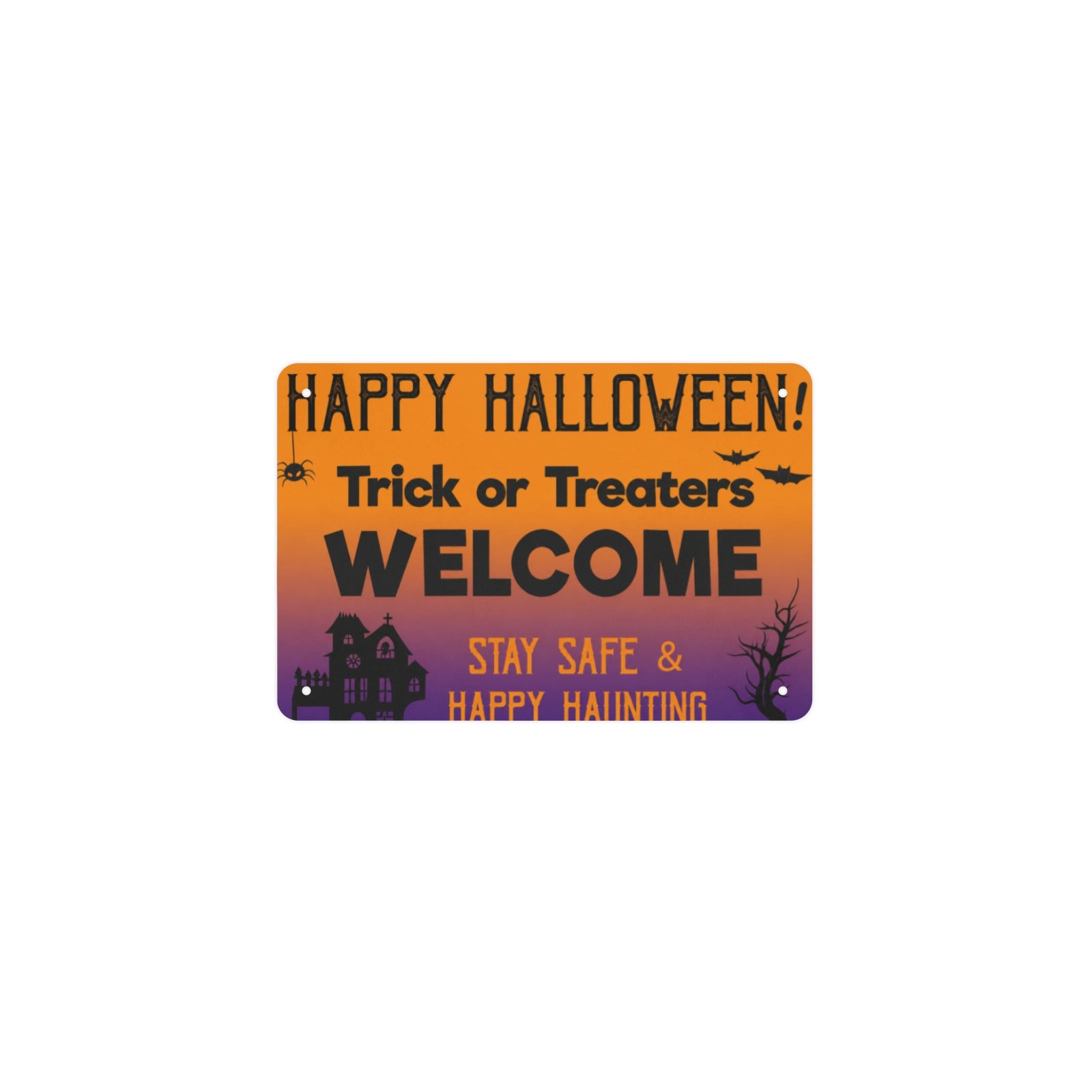 Happy Halloween 12 x 8 in Metal Tin Sign