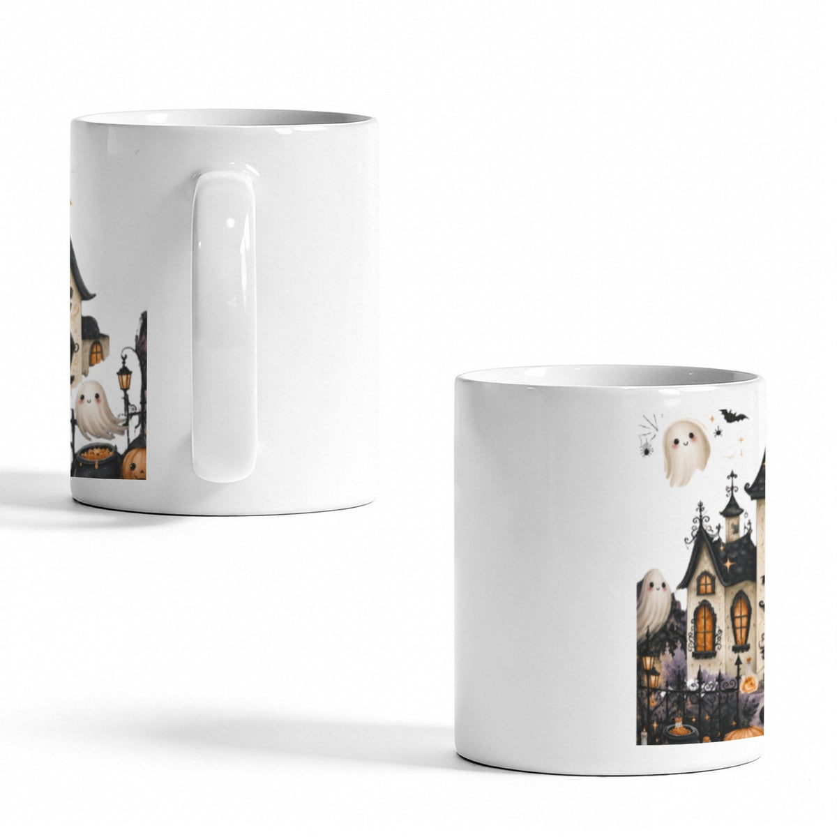 Midnight Pumpkin Train 11 oz White Ceramic Mug