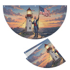 Uncle Sam Signals From A 36 x 18 in Semi Circle Flag