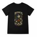 Women's Botanical After Dark Graphic T-Shirt on a black T-shirt.