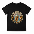 Women's Iced Coffee Club Graphic T-Shirt on a black T-shirt.