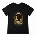 Women's Moon Phase Familiar Graphic T-Shirt on a black T-shirt.
