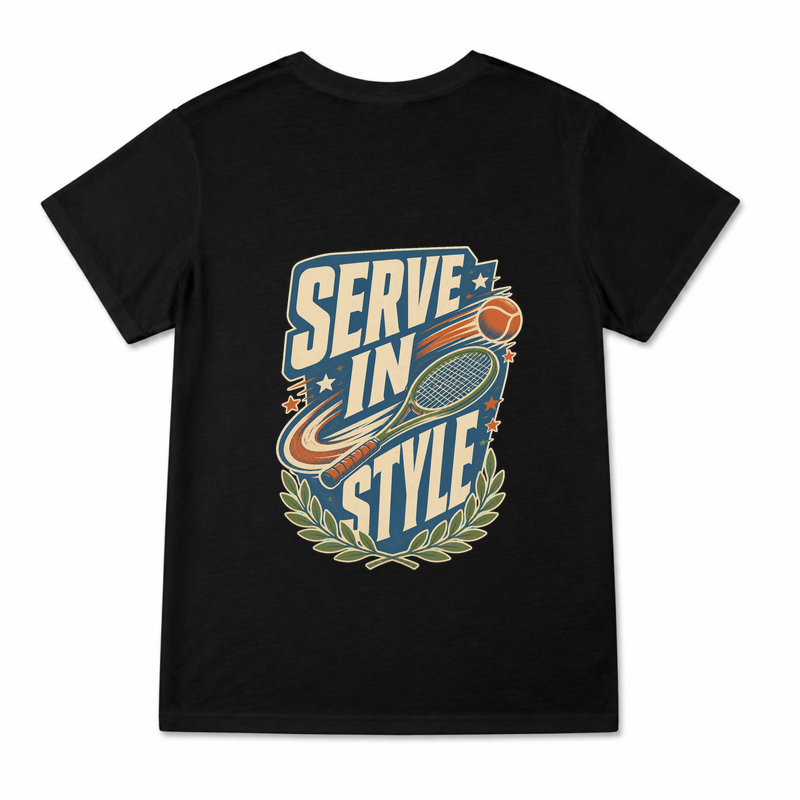 Women's Serve In Style Graphic T-Shirt on a black T-shirt.