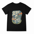 Women's Serve In Style Graphic T-Shirt on a black T-shirt.