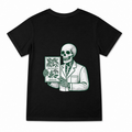 Women's Skeleton Poison Garden Graphic T-Shirt on a black T-shirt.