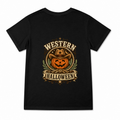 Women's Western Halloween Graphic T-Shirt on a black T-shirt.