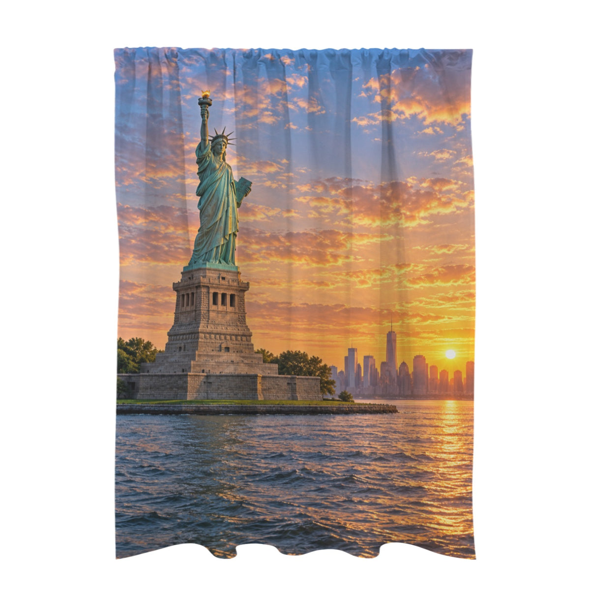 Statue of Liberty Dawn — 51 x 72 in Door Curtain (QUE)