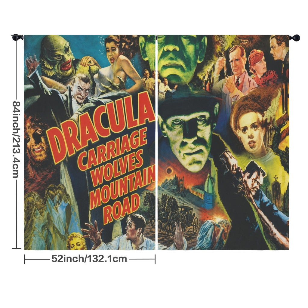 Dracula Poster Collage 52 x 84 in Window Curtain Set