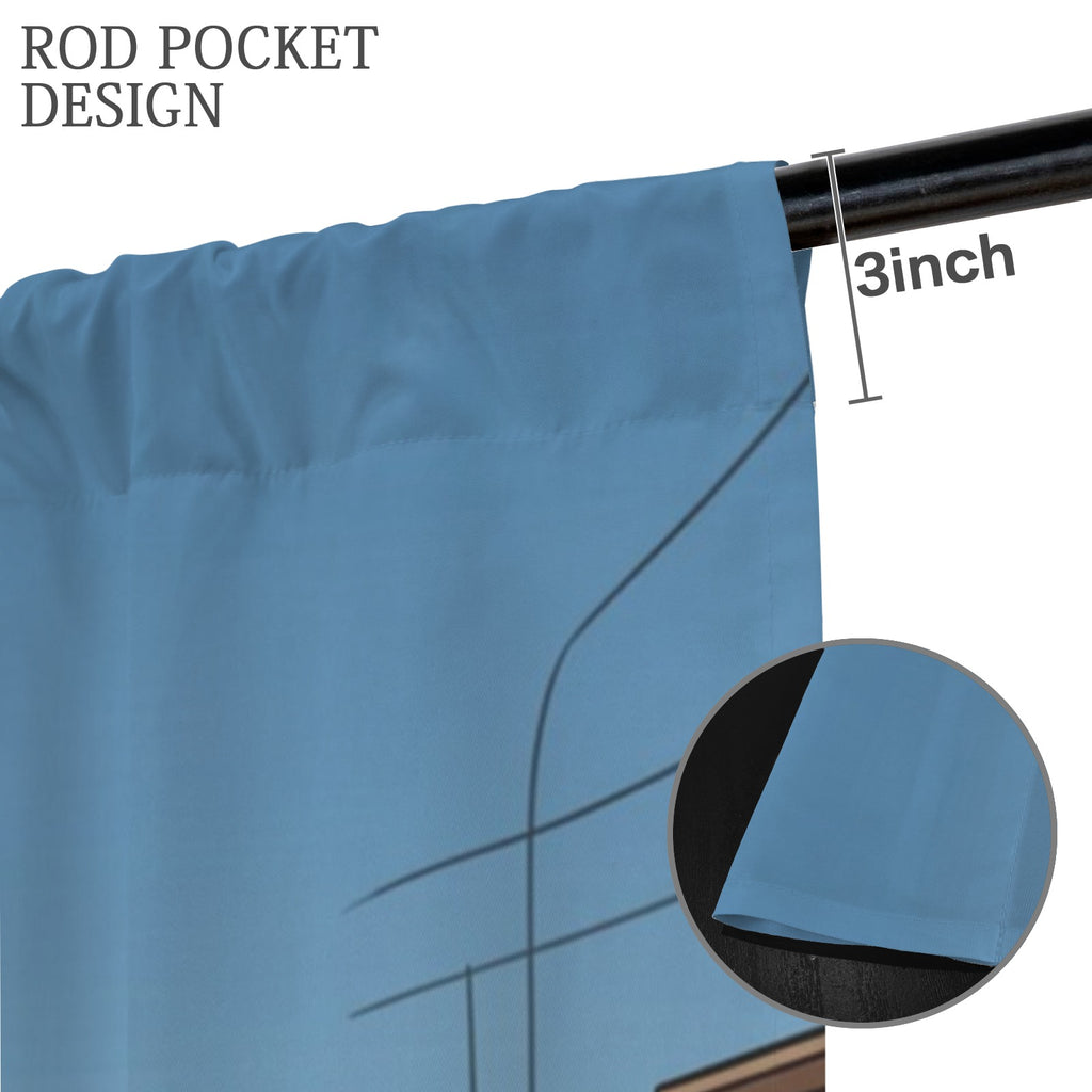 Oswald Moonlit Trolley 52 x 84 in Window Curtain Set