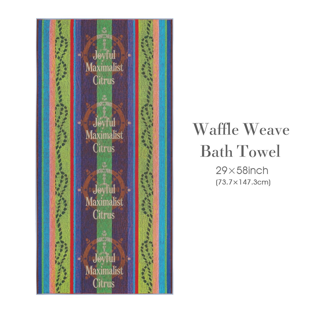 Joyful Maximalist Citrus 29"x58" (QUE) Waffle Weave Bath Towel