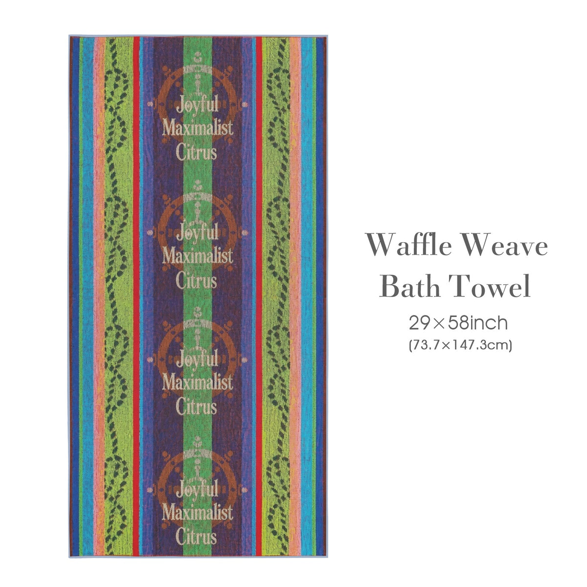 Joyful Maximalist Citrus 29"x58" (QUE) Waffle Weave Bath Towel