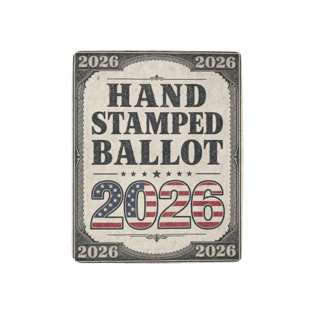 Hand Stamped Ballot 2026 32 x 48 in Micro Fleece Blanket