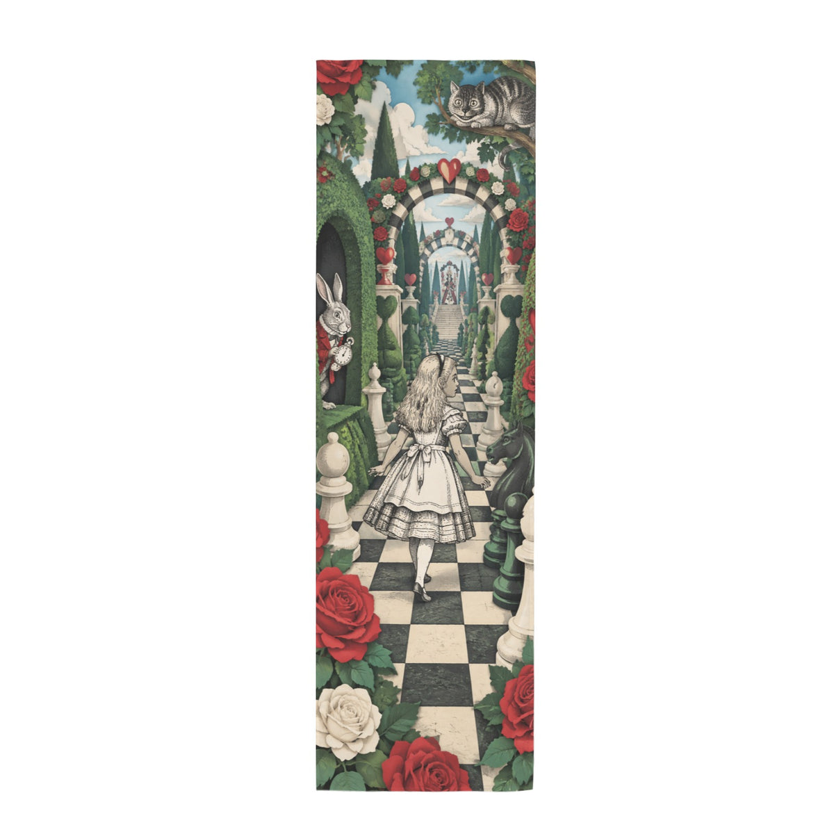 Chess-Garden Corridor 12 x 40 in Polyester Peach Skin Tapestry
