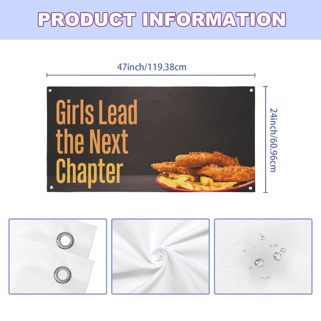 Girls Lead the Next Chapter 47 x 24 in Festival Banner
