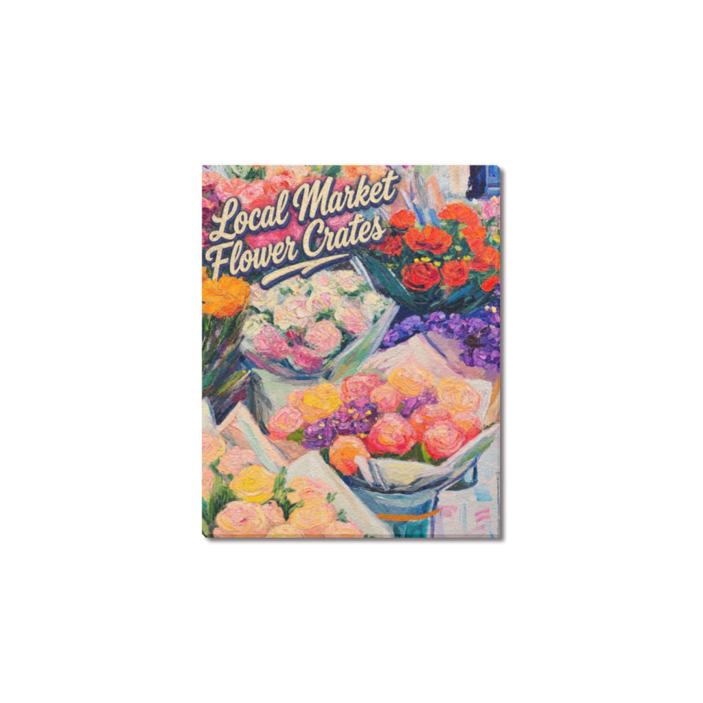 Local Market Flower Crates Frame Canvas Print 8"x10"