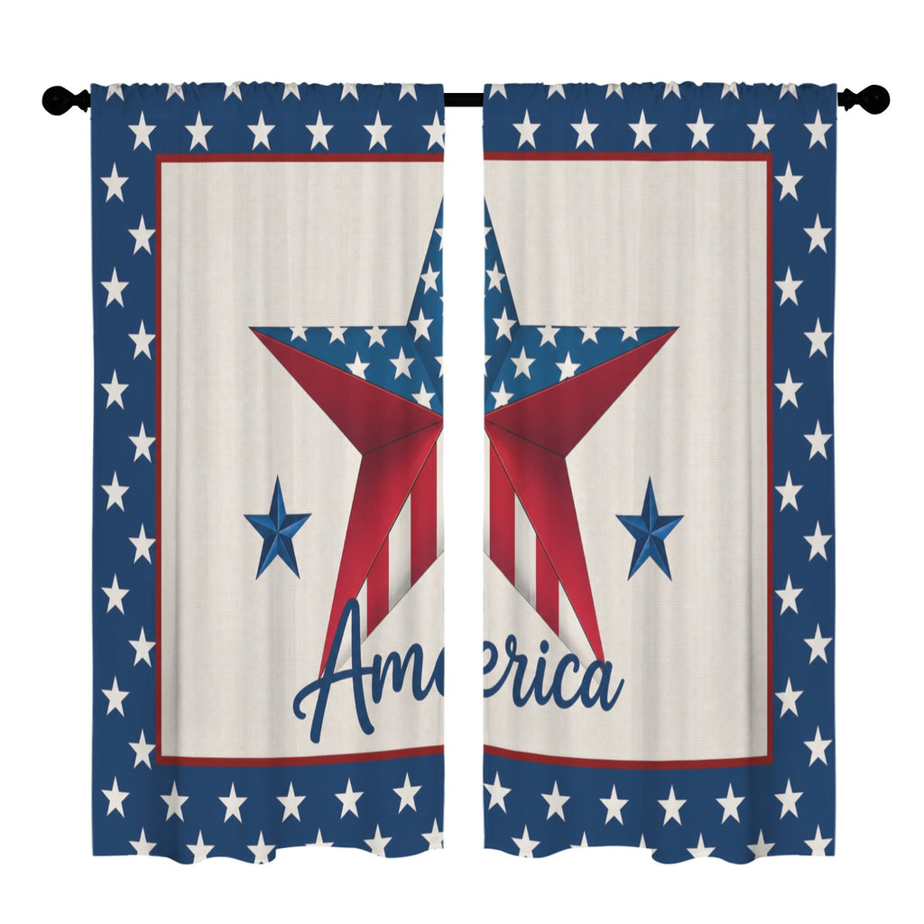 America Script Vote 52 x 84 in Window Curtain Set