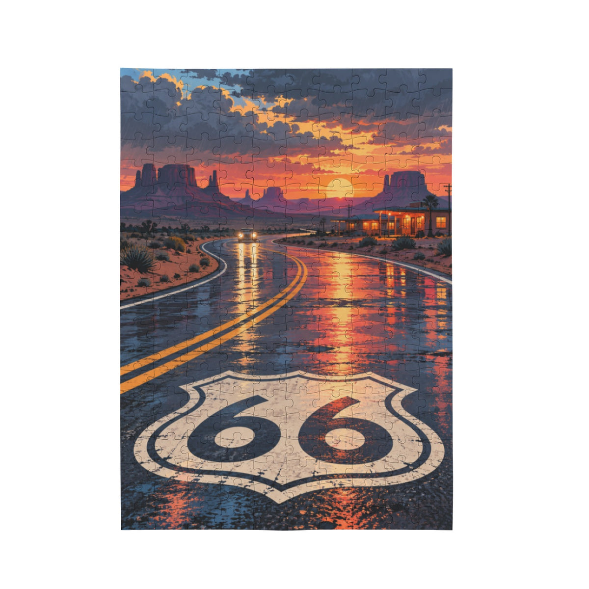 Route motel 10 x 13.94 in 200-Piece Wooden Jigsaw Puzzle (QUE)