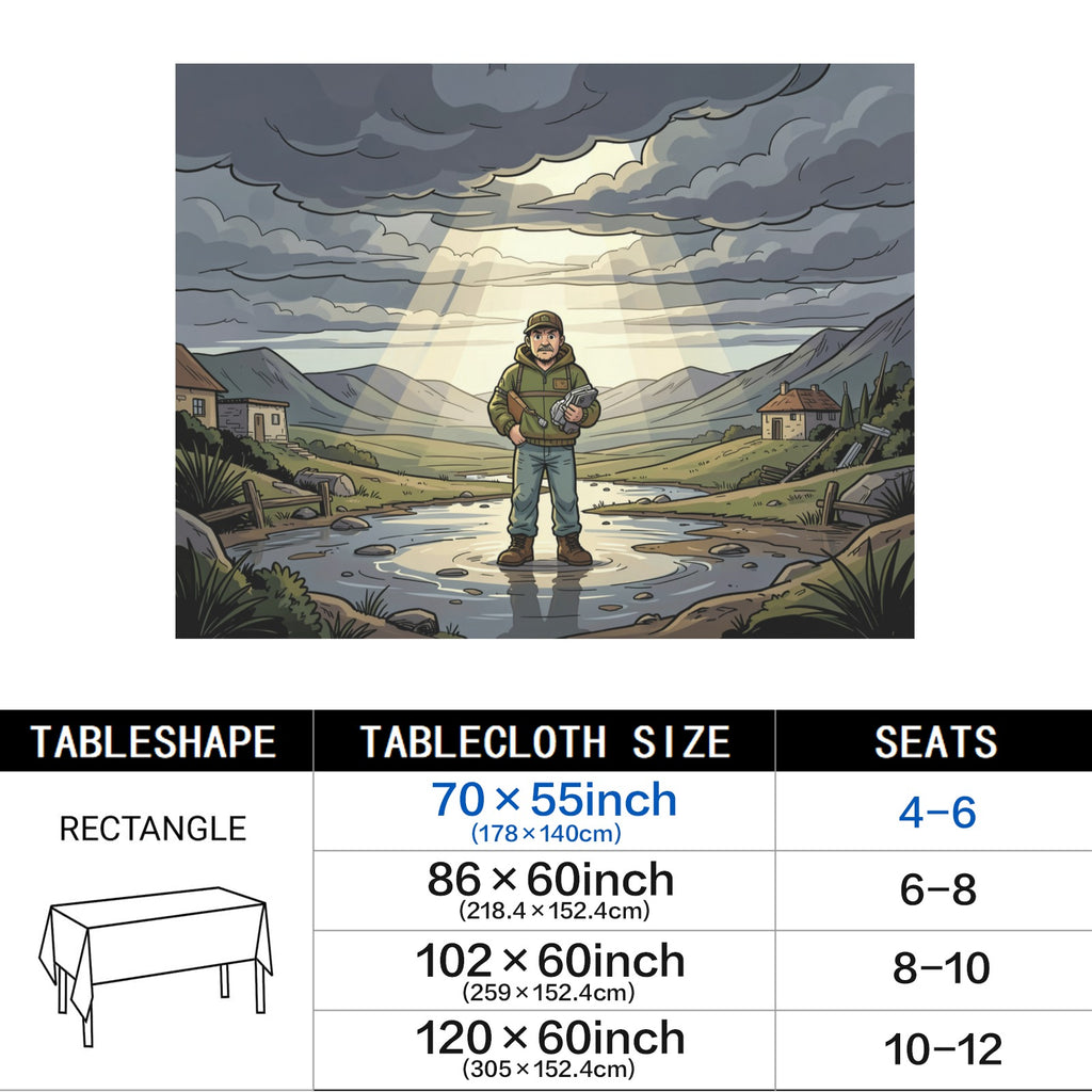Early Pluto Valley 178cm x 140cm Rectangular Tablecloth 70x55inch (QUE)