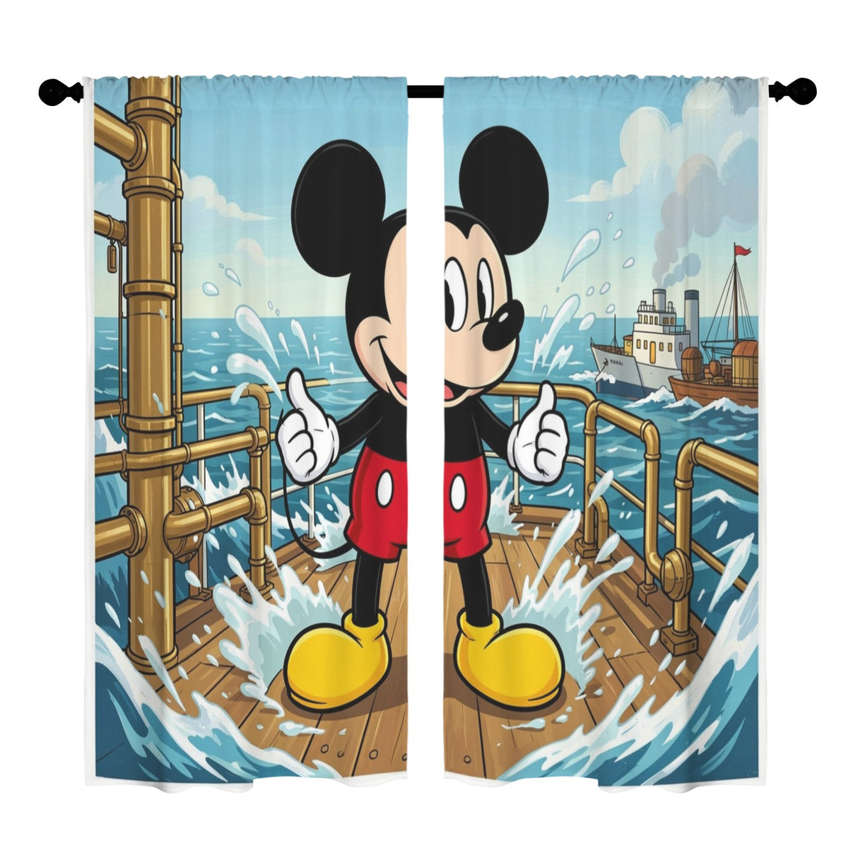 Mickey Boiler Deck 52 x 84 in Window Curtain Set