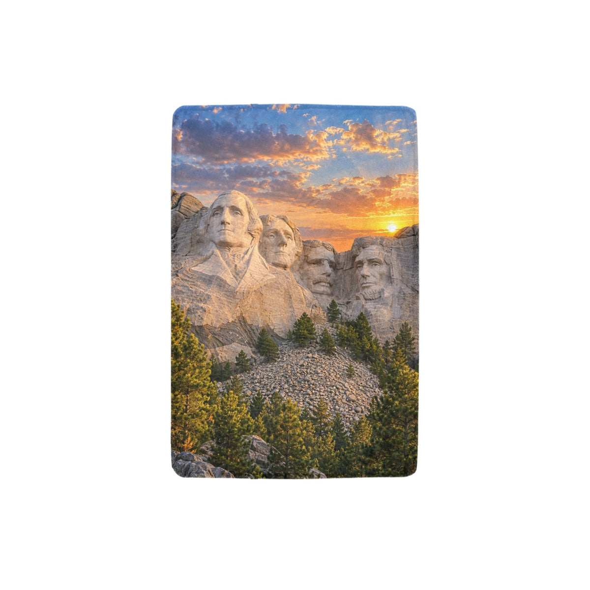 Mount Rushmore Granite Dawn 32 x 48 in Micro Fleece Blanket