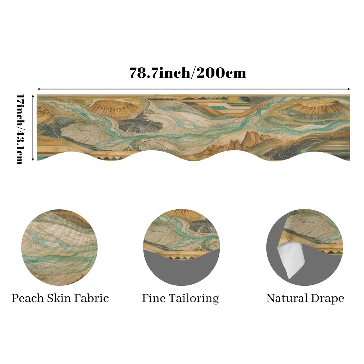 Satellite Earth Patterns 200cm x 43.1cm Fireplace Cloth (QUE)
