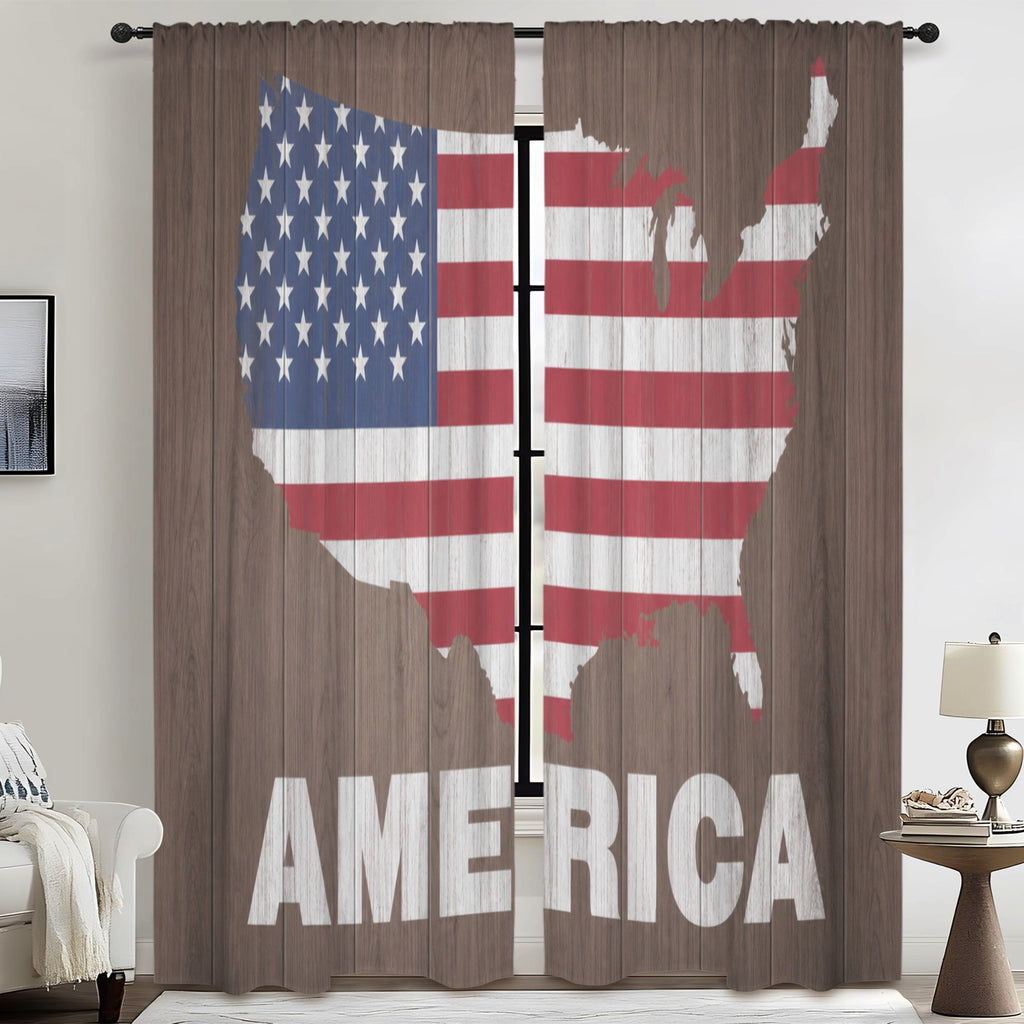 America Map: Every District 52 x 84 in Window Curtain Set