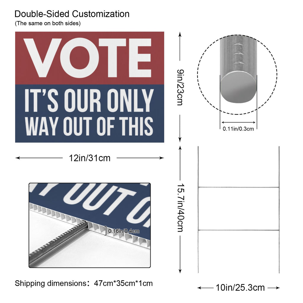 VOTE Signal Field 12 x 9 in House Sign