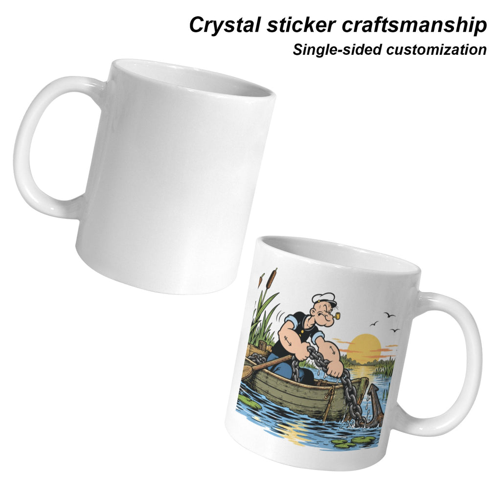 Popeye Marsh Skiff Anchor Chain 11 oz White Ceramic Mug