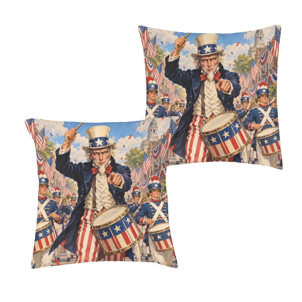 Uncle Sam Parade Drum 16 x 16 in Envelope Pillow Case