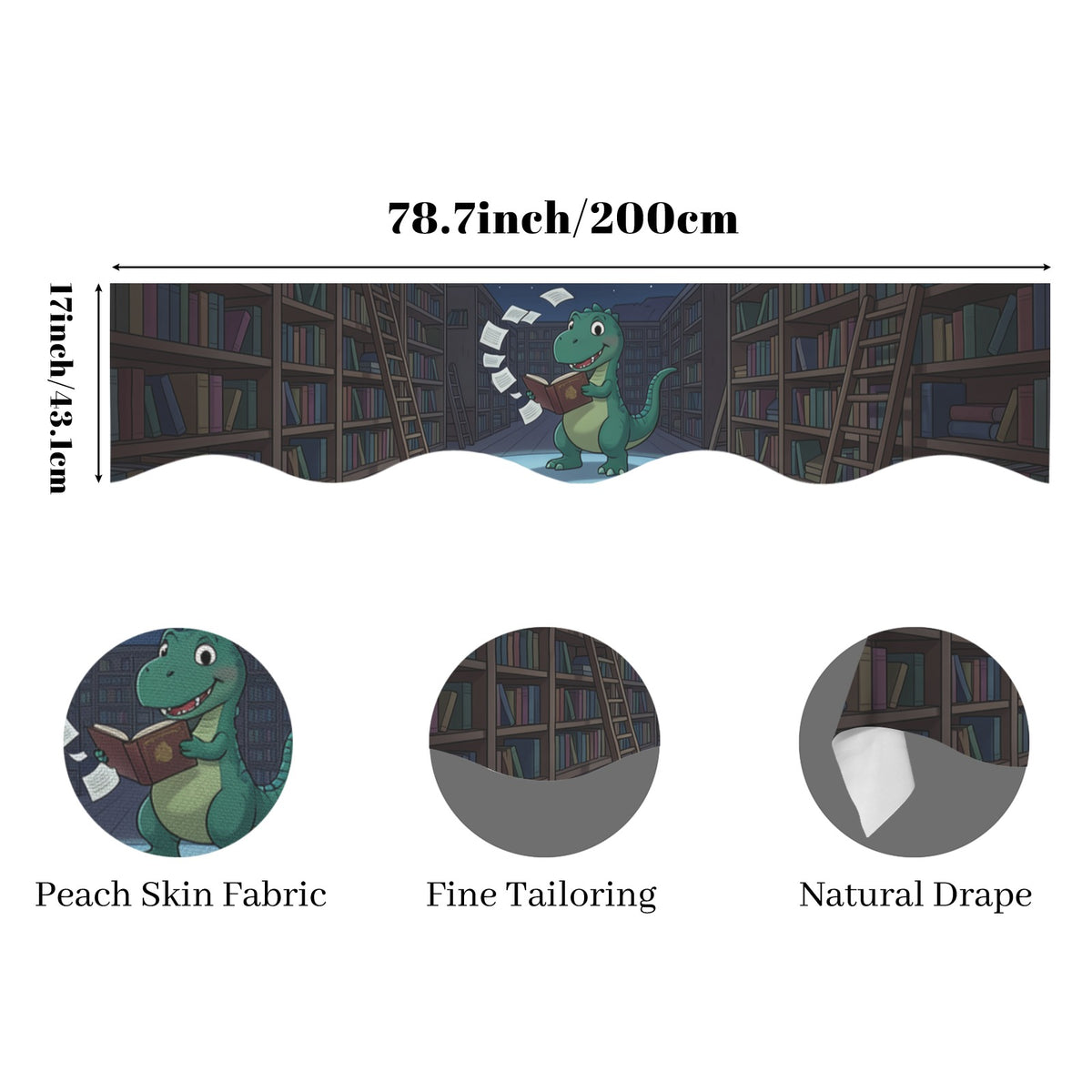 Library After Dark — 200cm x 43.1cm Fireplace Cloth (QUE)