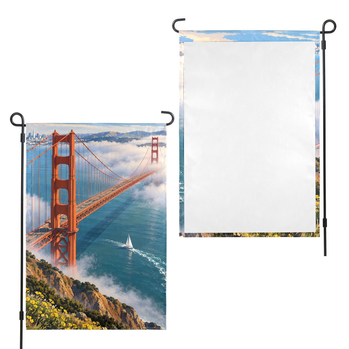 Cable Geometry Golden Gate 12 x 18 in Garden Flag