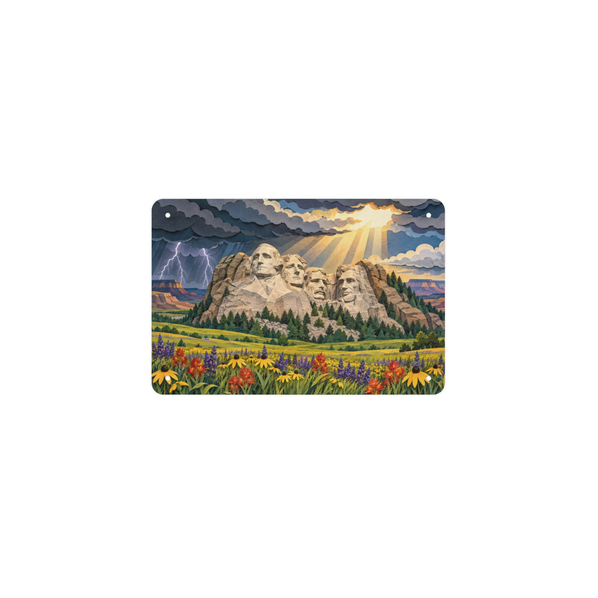 Thunder Mesa Rushmore 12 x 8 in Metal Tin Sign