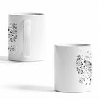 Moth and Moon 11 oz White Ceramic Mug