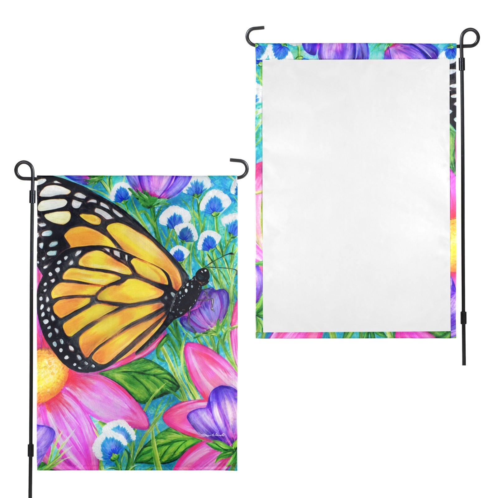 Butterfly Blooms 12 x 18 in Garden Flag