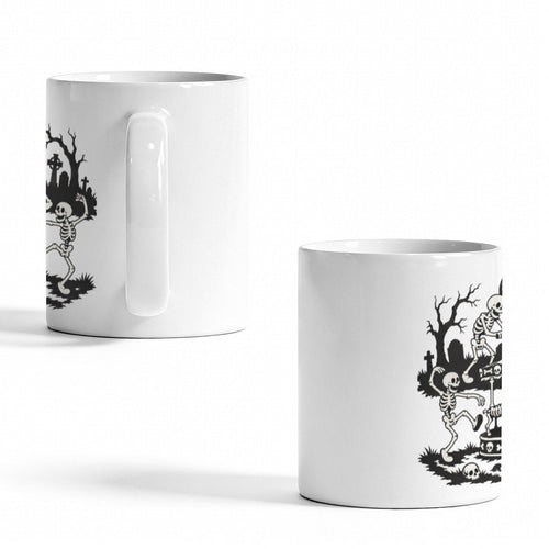 1929 Skeleton Bone Carousel 11 oz White Ceramic Mug