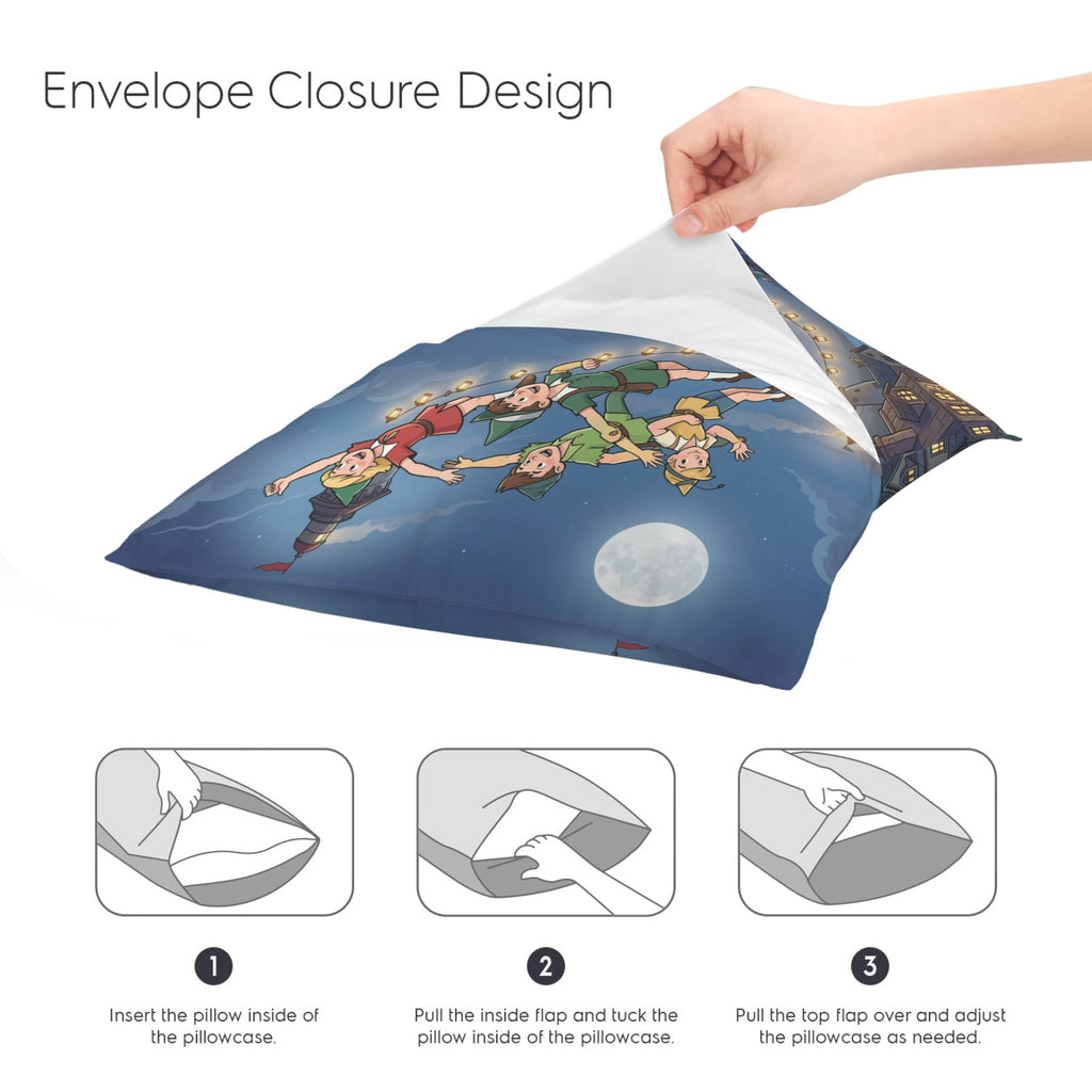 Peter Pan Lantern Flight 16 x 16 in Envelope Pillow Case