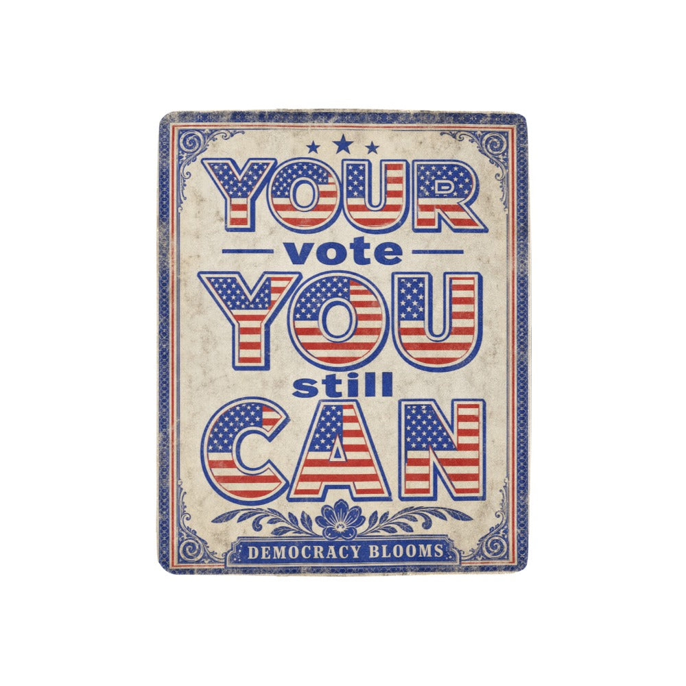 Democracy Blooms 32 x 48 in Micro Fleece Blanket