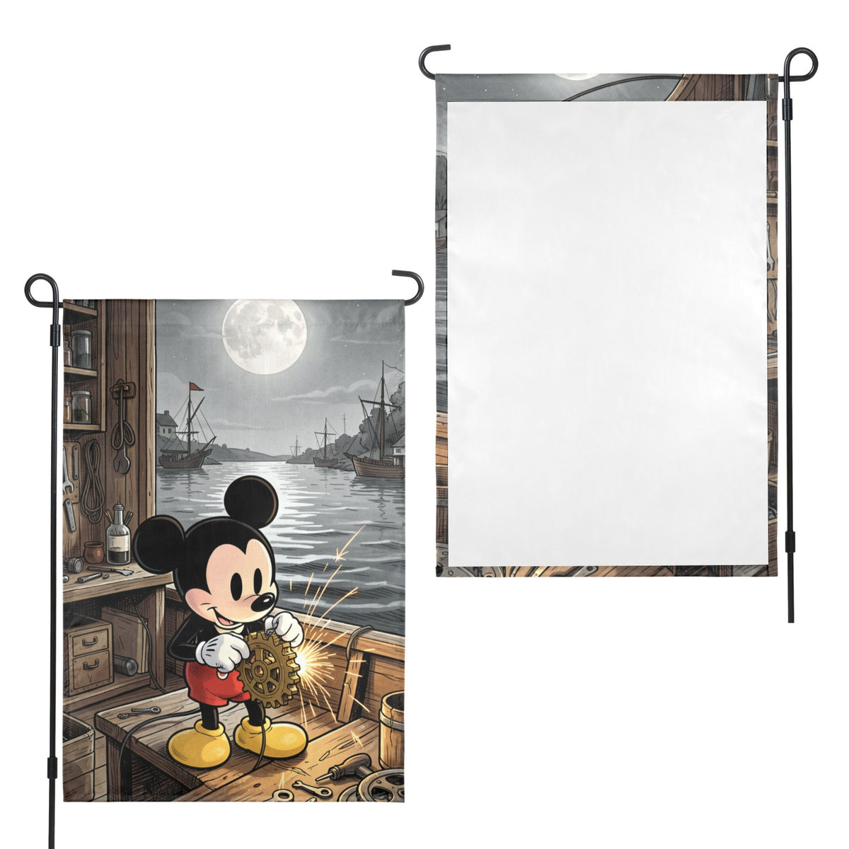 Mickey Riverboat Gear 12 x 18 in Garden Flag