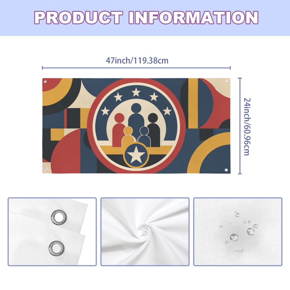 Community Star Badge 47 x 24 in Festival Banner
