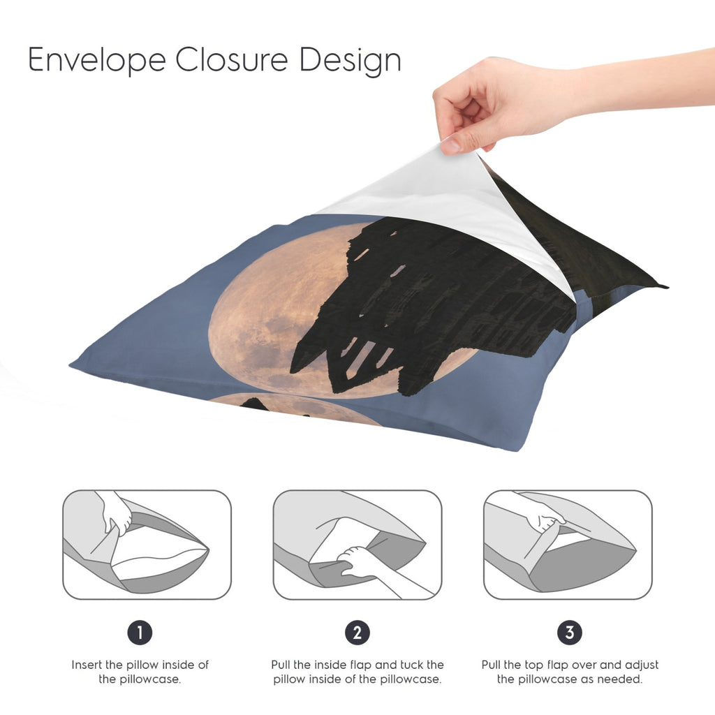 Castle Moon Silhouette 16 x 16 in Envelope Pillow Case
