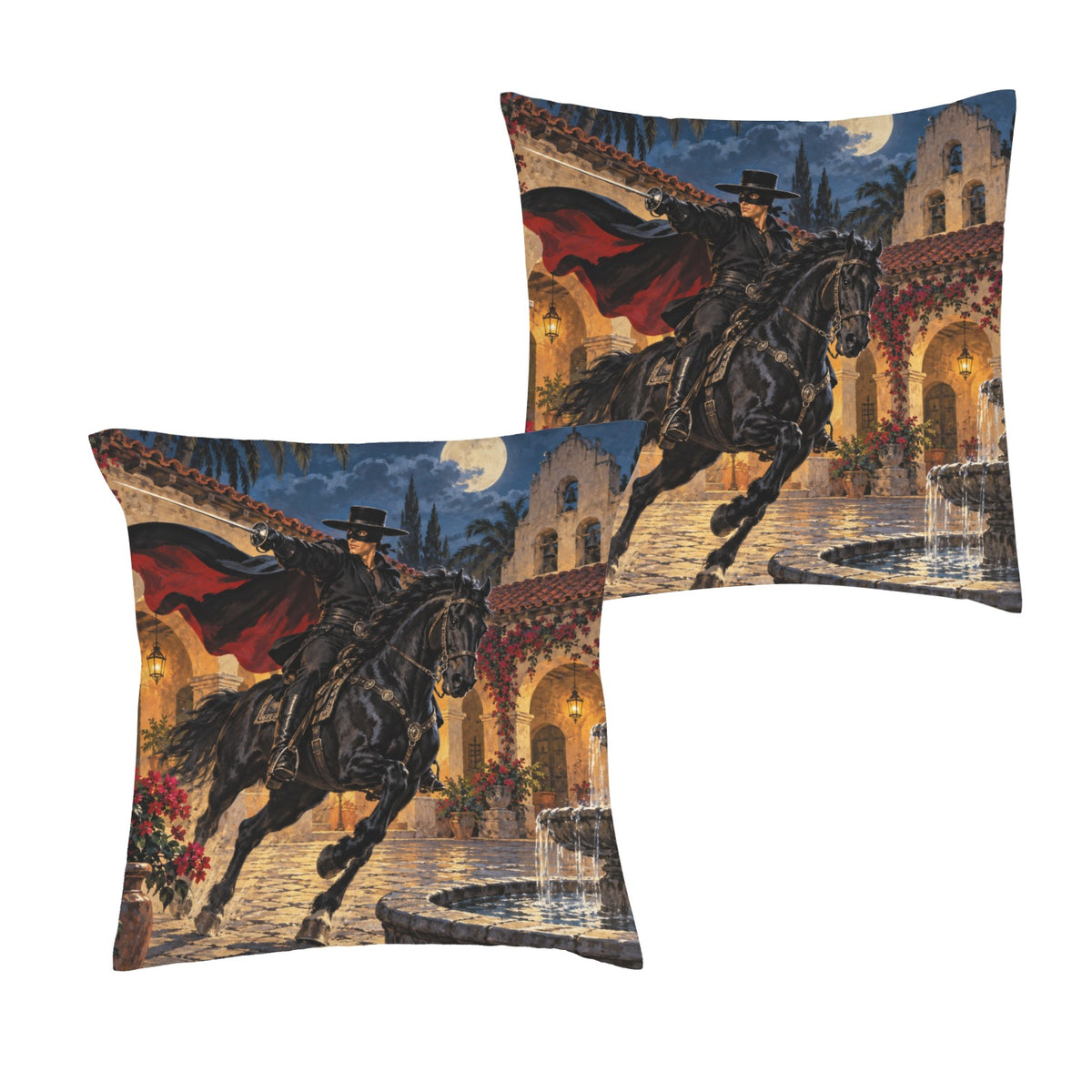 Zorro Mission Courtyard 16 x 16 in Envelope Pillow Case