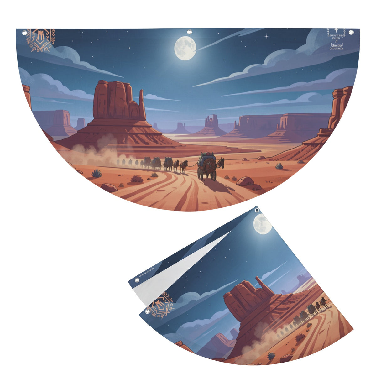 Monument Valley Mesas Frame A 36 x 18 in Semi Circle Flag