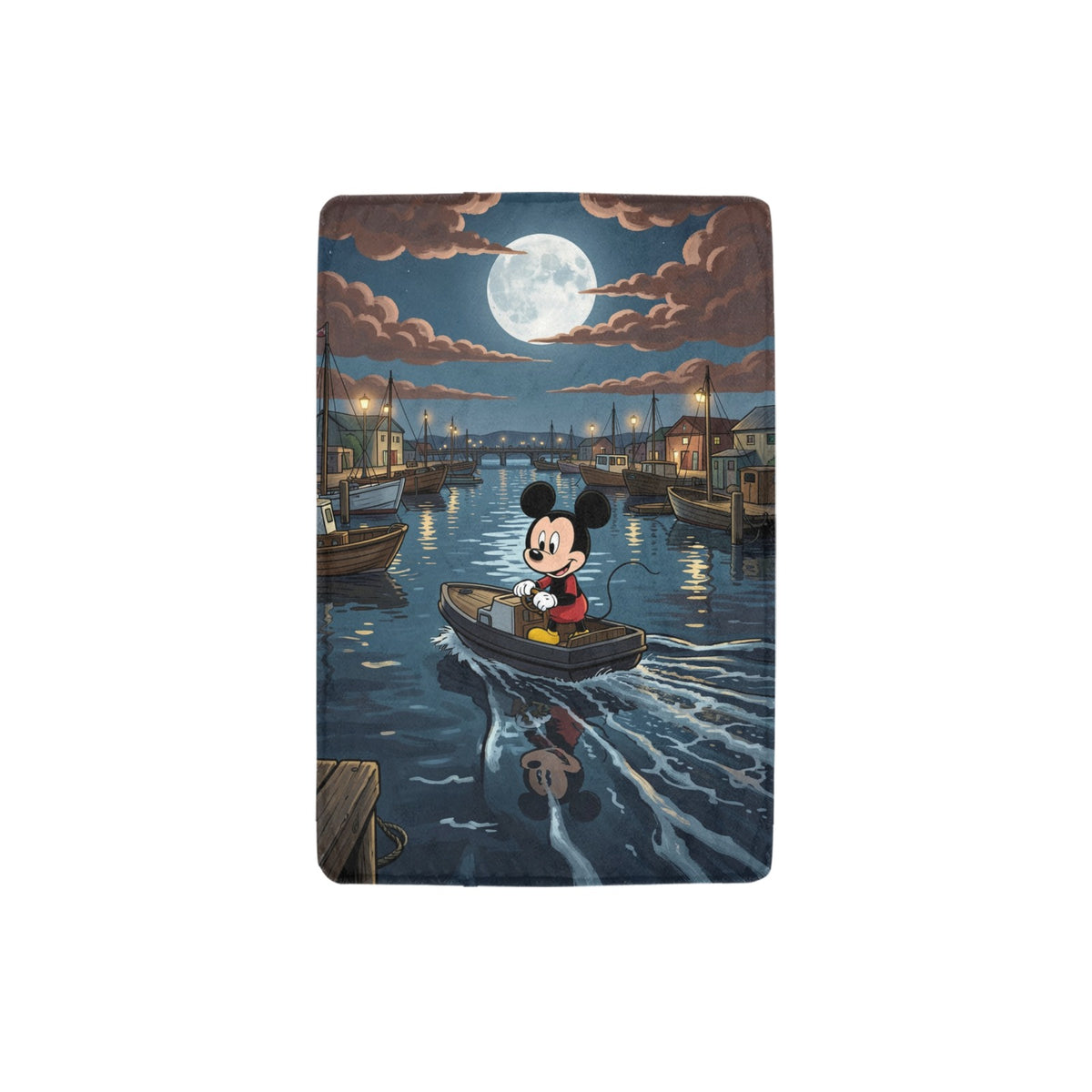 Mickey Mouse Moonlit Harbor 32 x 48 in Micro Fleece Blanket
