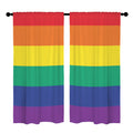 Rainbow Minimalist Stripes 52 x 84 in Window Curtain Set