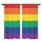 Rainbow Minimalist Stripes 52 x 84 in Window Curtain Set