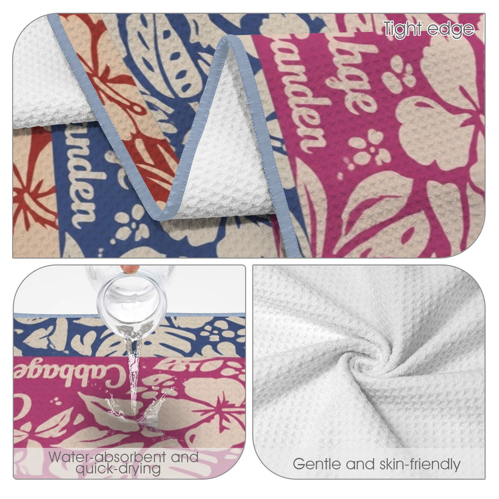 Cabbage Crush Garden 29"x58" (QUE) Waffle Weave Bath Towel