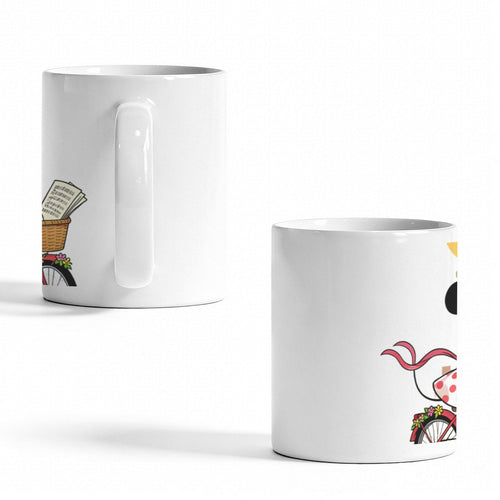 Seaside Bicycle Promenade Minnie 11 oz White Ceramic Mug