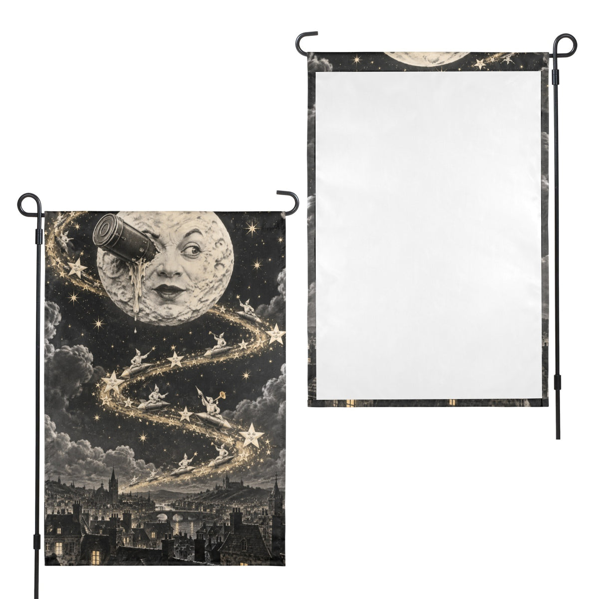 A Trip to the Moon 1902 comet parade 12 x 18 in Garden Flag